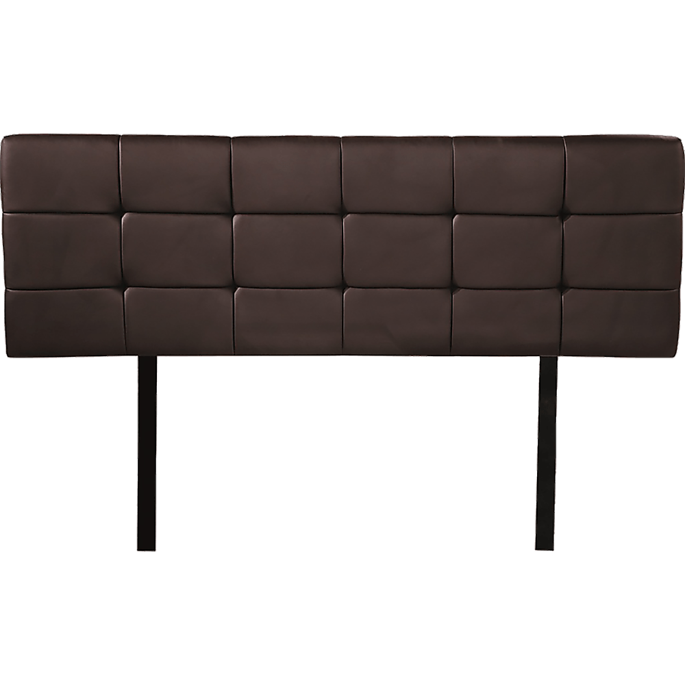 PU Leather Double Bed Deluxe Headboard Bedhead - Brown