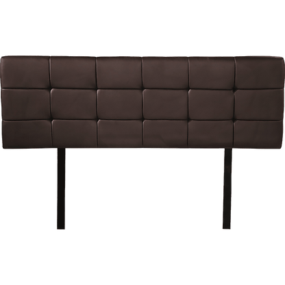 PU Leather Double Bed Deluxe Headboard Bedhead - Brown