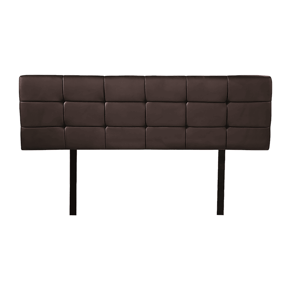 PU Leather Queen Bed Deluxe Headboard Bedhead - Brown