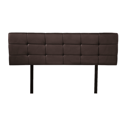 PU Leather Queen Bed Deluxe Headboard Bedhead - Brown