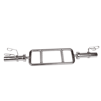 Chrome Olympic Tricep Bar Barbell Heavy Duty with Spring Collars