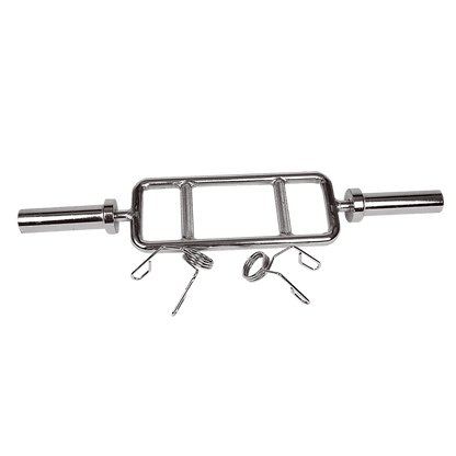 Chrome Olympic Tricep Bar Barbell Heavy Duty with Spring Collars