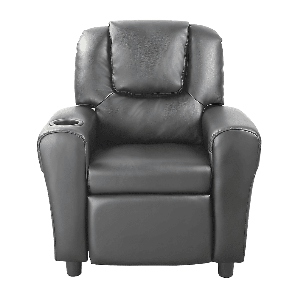 PU Leather Kids Recliner with Drink Holder