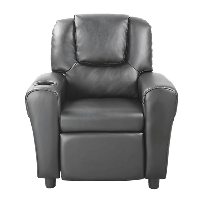PU Leather Kids Recliner with Drink Holder