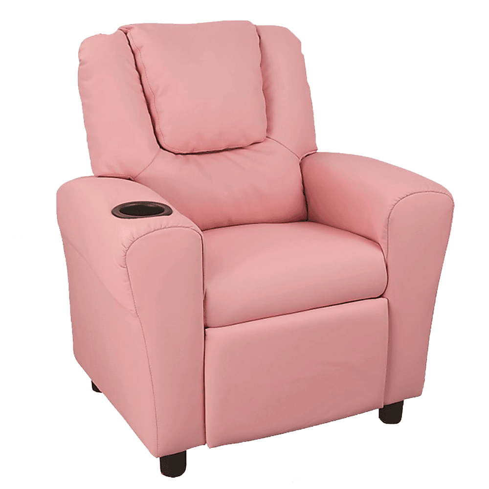 PU Leather Kids Recliner with Drink Holder