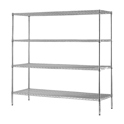 Modular Chrome Wire Storage Shelf 1500 x 600 x 1800 Steel Shelving
