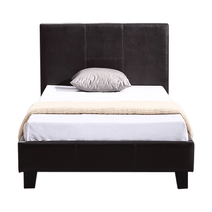 Single PU Leather Bed Frame Brown