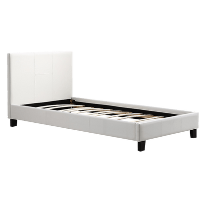 Single PU Leather Bed Frame White