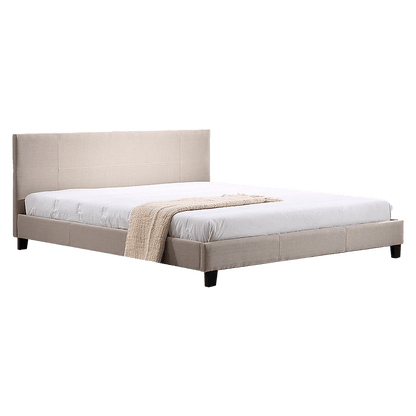 King Linen Fabric Bed Frame Beige