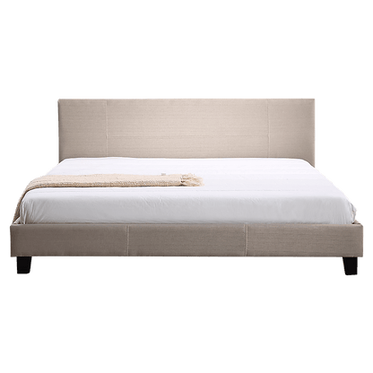 King Linen Fabric Bed Frame Beige