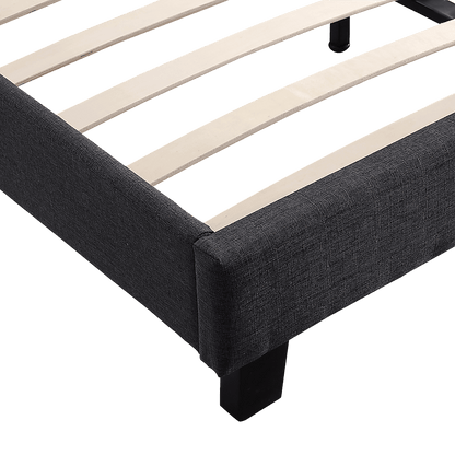 Queen Linen Fabric Bed Frame Grey