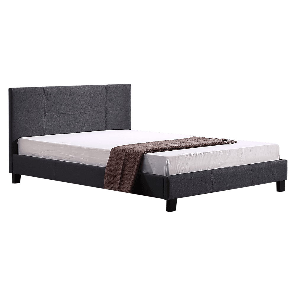Queen Linen Fabric Bed Frame Grey