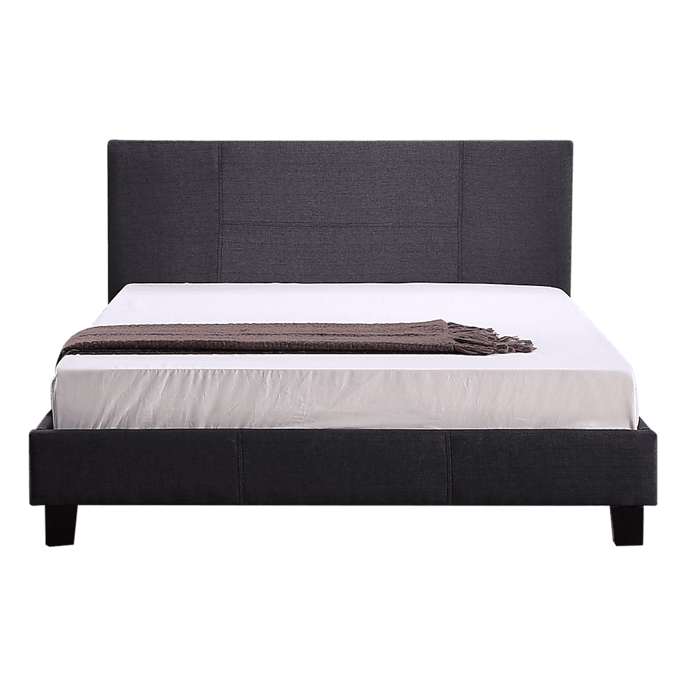 Queen Linen Fabric Bed Frame Grey