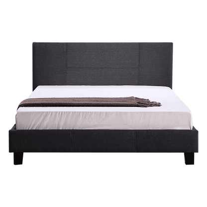 Queen Linen Fabric Bed Frame Grey