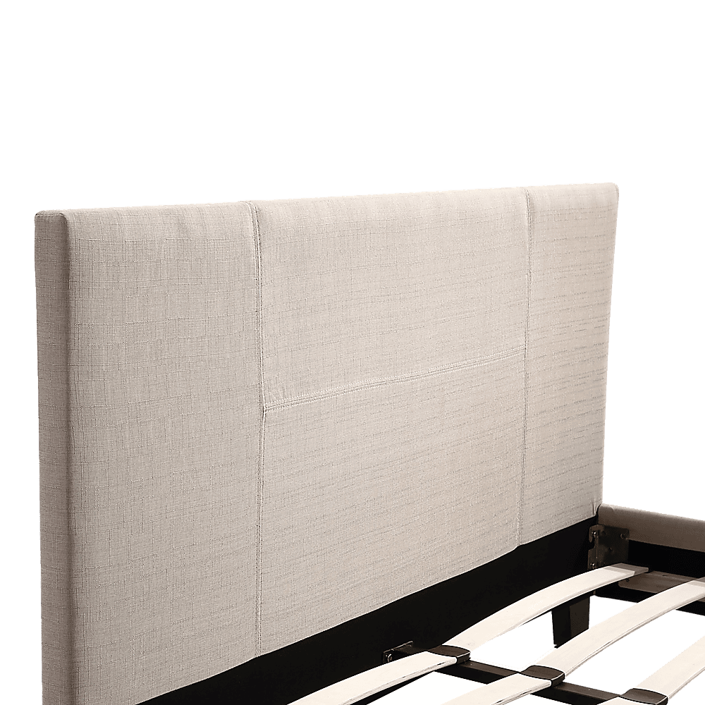 Double Linen Fabric Bed Frame Beige