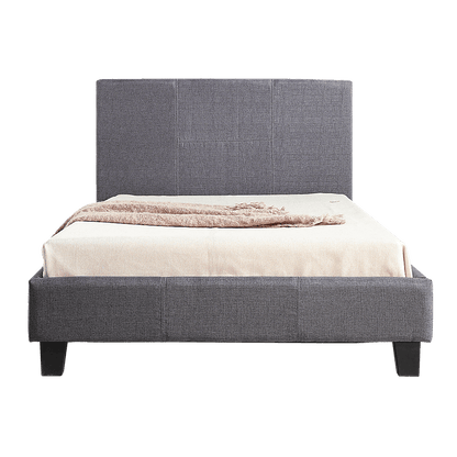 King Single Linen Fabric Bed Frame Grey