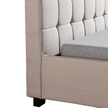 King Single Linen Fabric Deluxe Bed Frame Beige