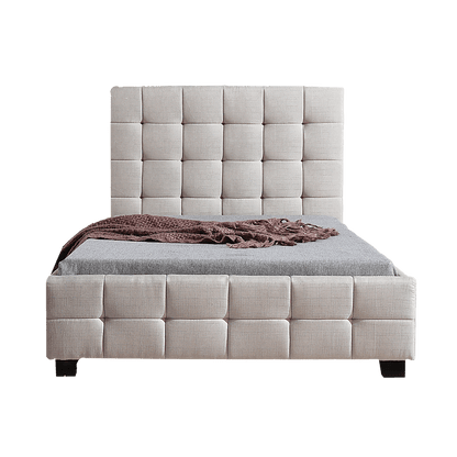King Single Linen Fabric Deluxe Bed Frame Beige