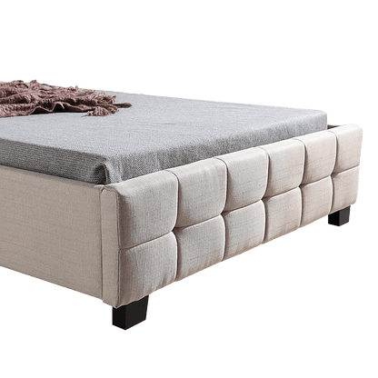 King Single Linen Fabric Deluxe Bed Frame Beige