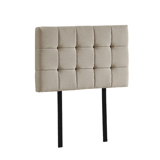 Linen Fabric Single Bed Deluxe Headboard Bedhead - Beige