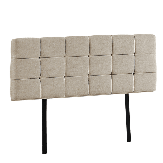 Linen Fabric Queen Bed Deluxe Headboard Bedhead - Beige