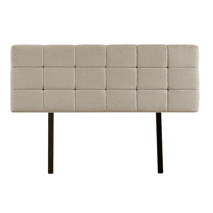 Linen Fabric Queen Bed Deluxe Headboard Bedhead - Beige