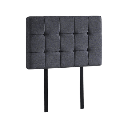 Linen Fabric Single Bed Deluxe Headboard Bedhead - Grey