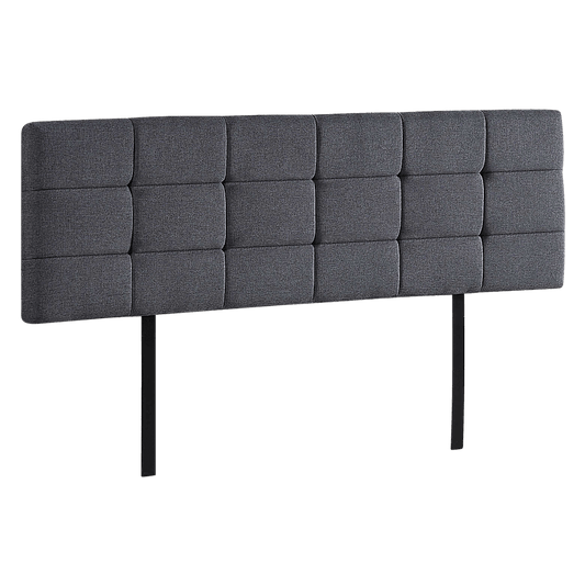Linen Fabric King Bed Deluxe Headboard Bedhead - Grey