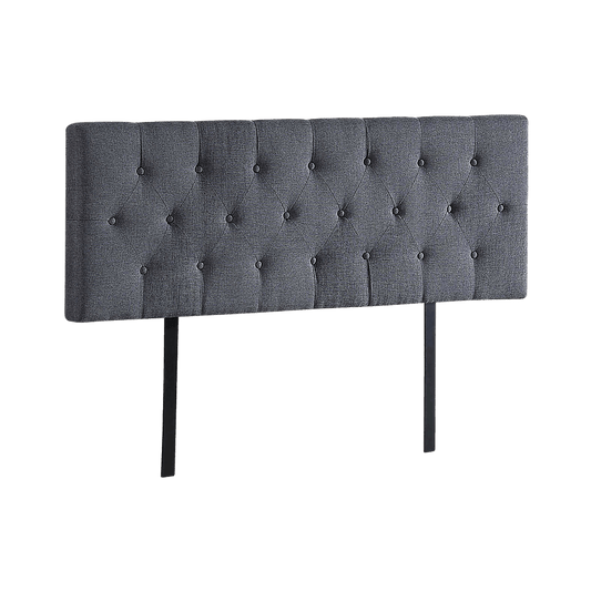 Linen Fabric Queen Bed Deluxe Headboard Bedhead - Grey