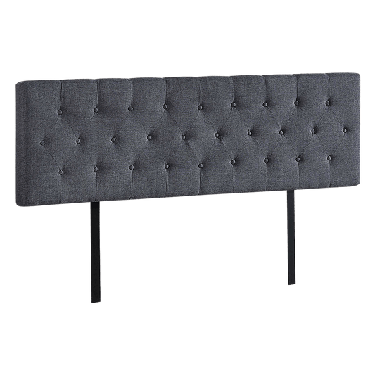 Linen Fabric King Bed Deluxe Headboard Bedhead - Grey