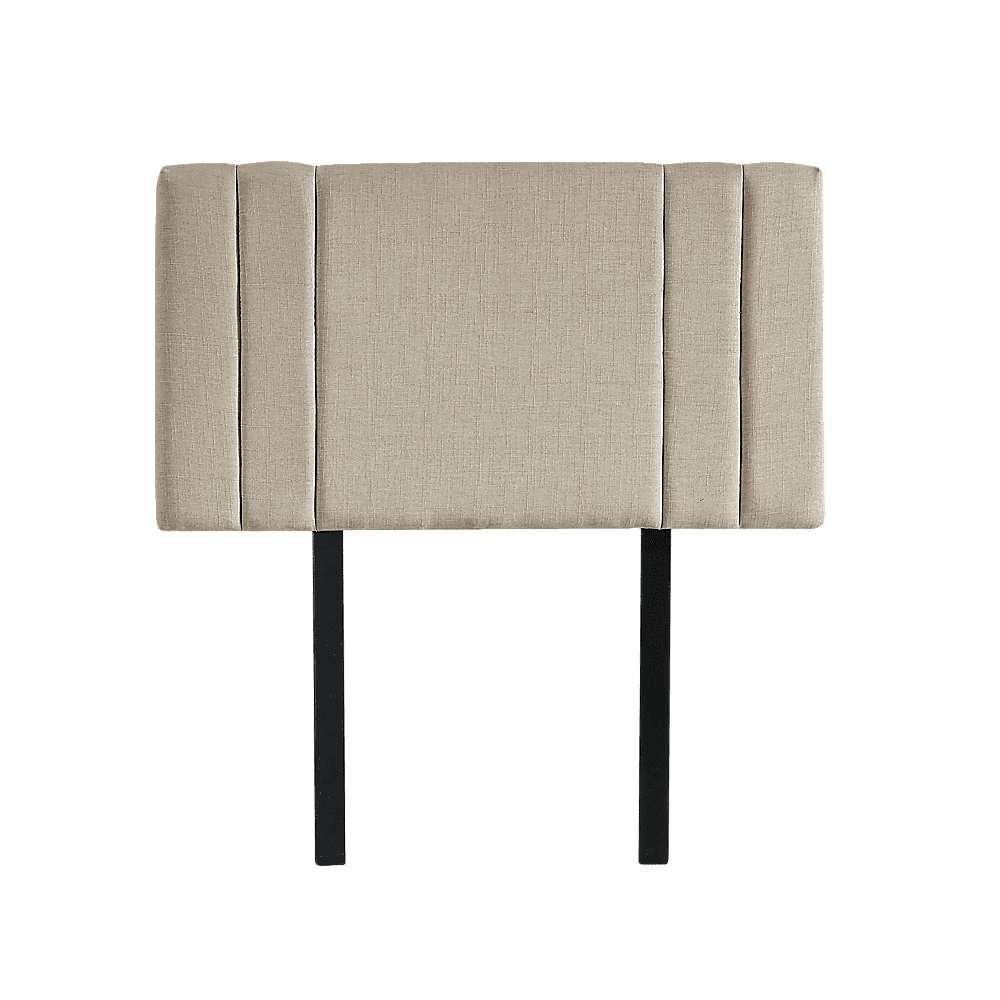 Linen Fabric Single Bed Deluxe Headboard Bedhead - Beige