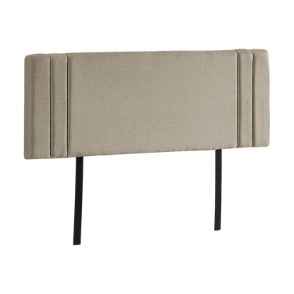 Linen Fabric Double Bed Deluxe Headboard Bedhead - Beige