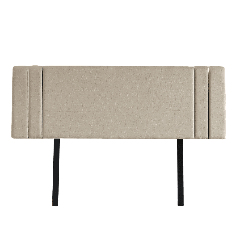 Linen Fabric Double Bed Deluxe Headboard Bedhead - Beige