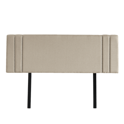 Linen Fabric Double Bed Deluxe Headboard Bedhead - Beige