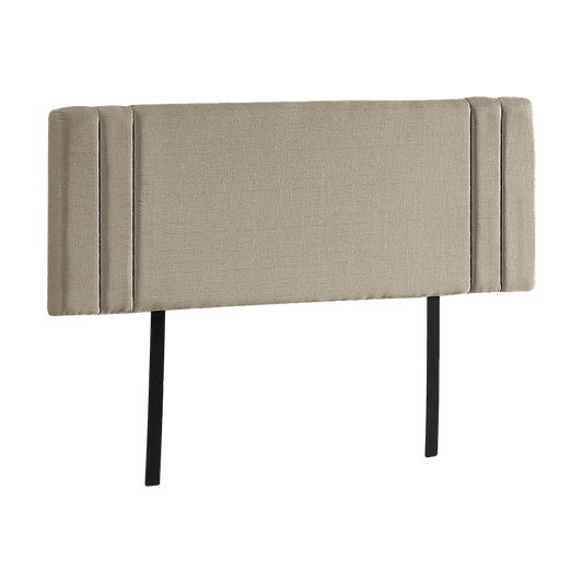 Linen Fabric Queen Bed Deluxe Headboard Bedhead - Beige