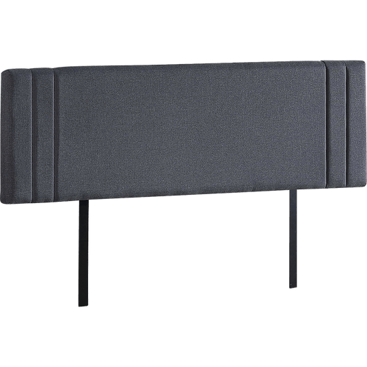 Linen Fabric King Bed Deluxe Headboard Bedhead - Grey