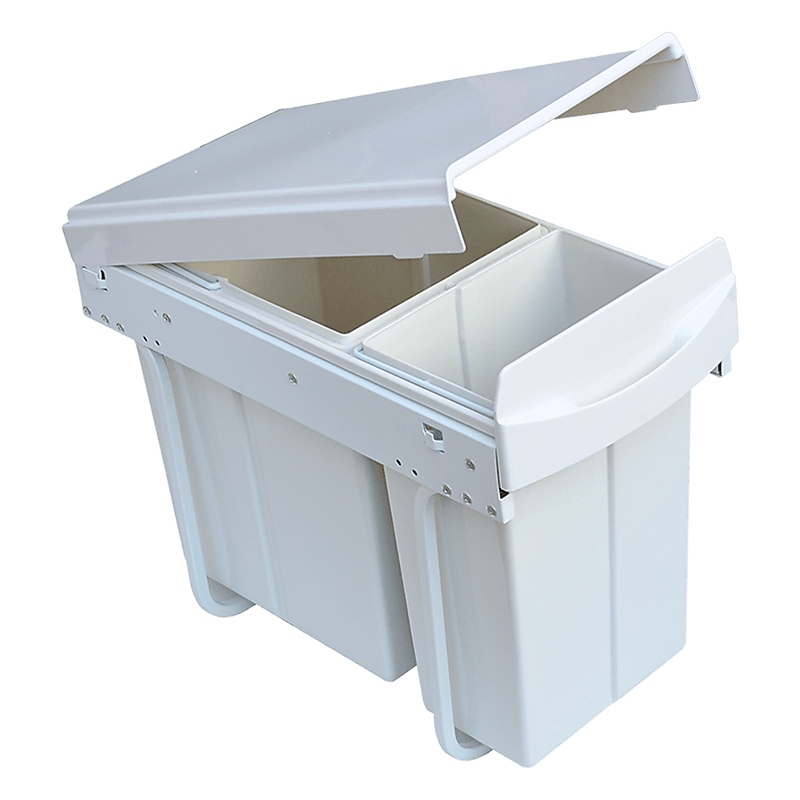 Pull Out Bin Kitchen Double Dual Slide Garbage Rubbish Waste 10L+20L