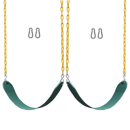 2 Pack Swings Seats Heavy Duty 66" Chain Plastic Coated Playground Swing
