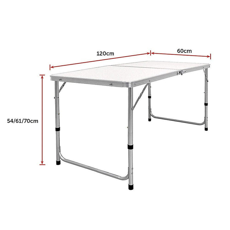 Aluminium Folding Table 120cm Portable Indoor Outdoor Picnic Party Camping Tables