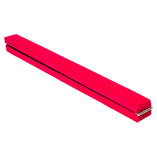 2.4m (8FT) Gymnastics Folding Balance Beam Pink Synthetic Suede