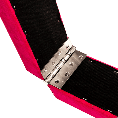 2.4m (8FT) Gymnastics Folding Balance Beam Pink Synthetic Suede