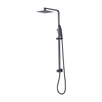 WELS 8" Rain Shower Head Set Square Dual Heads Faucet High Pressure Hand Held