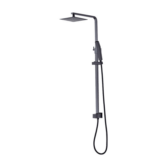 WELS 8" Rain Shower Head Set Square Dual Heads Faucet High Pressure Hand Held