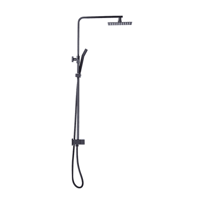 WELS 8" Rain Shower Head Set Square Dual Heads Faucet High Pressure Hand Held