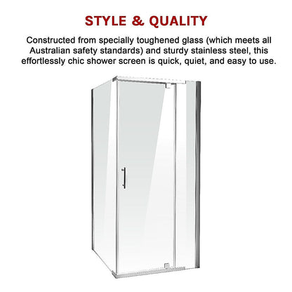 Shower Screen 1000x800x1900mm Framed Safety Glass Pivot Door By Della Francesca