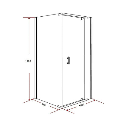 Shower Screen 1000x900x1900mm Framed Safety Glass Pivot Door By Della Francesca