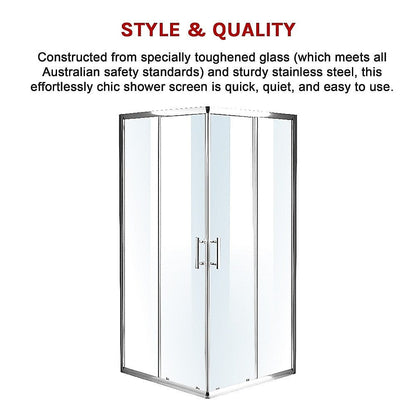 Shower Screen 1200x900x1900mm Framed Safety Glass Pivot Door By Della Francesca