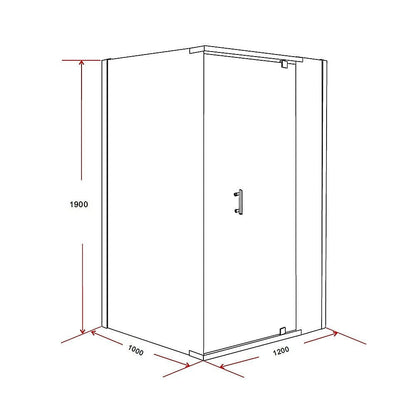 Shower Screen 1200x1000x1900mm Framed Safety Glass Pivot Door By Della Francesca