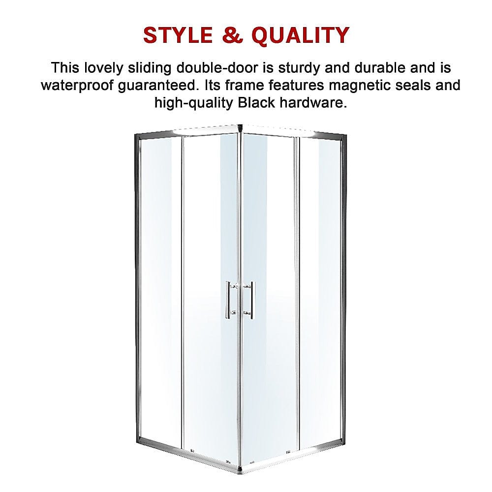 1200 x 1200mm Sliding Door Nano Safety Glass Shower Screen By Della Francesca