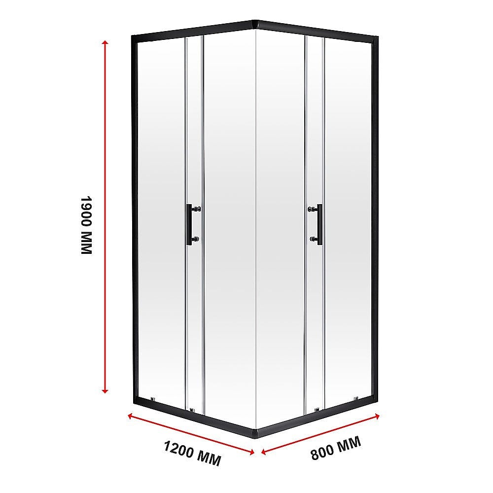 800 x 1200mm Sliding Door Nano Safety Glass Shower Screen By Della Francesca